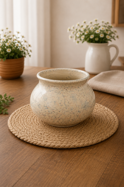Speckled Cream Ceramic Planter Pot