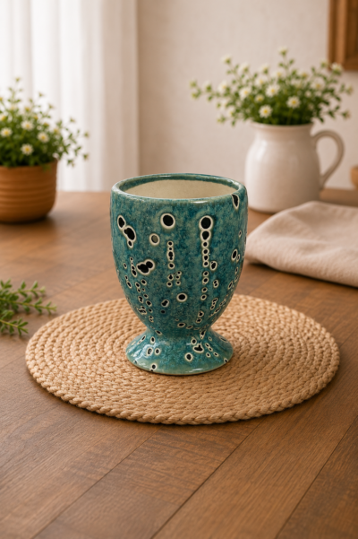 Turquoise Blue Ceramic Planter Pot