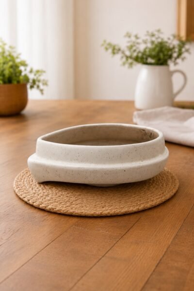 Premium White Oval Ceramic Bonsai Planter Pot